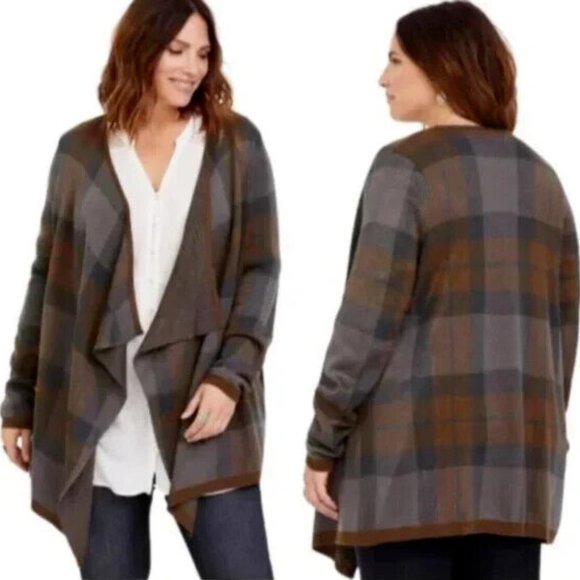 torrid Sweaters - Torrid Outlander Plaid Tartan Drape Open Front Cardigan 1X